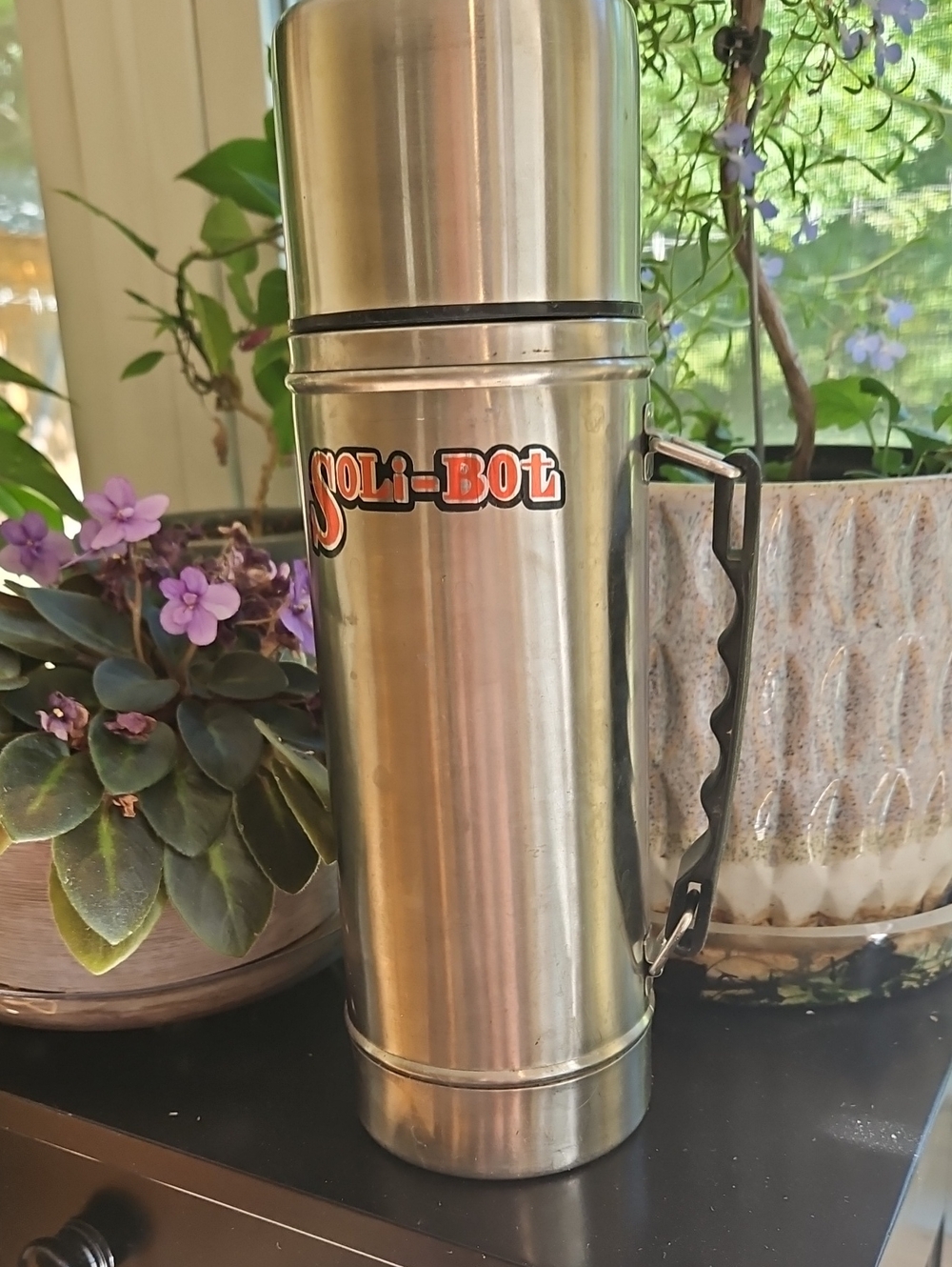 Soli-Bot Stainless Steel Travel Thermos - Silver